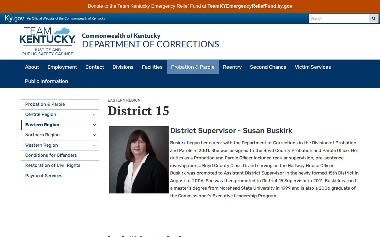 Mason County parole and probation District 15 office record