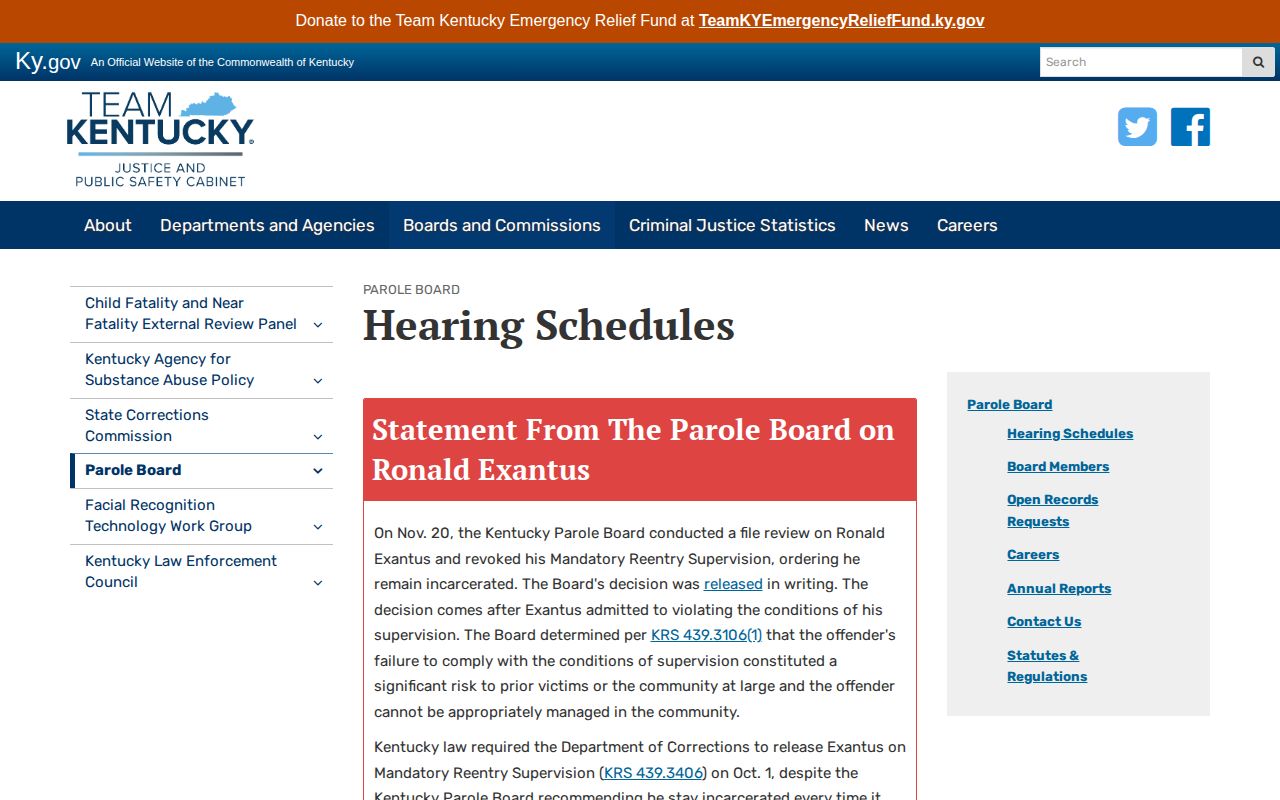 Mason County parole hearing schedule lookup